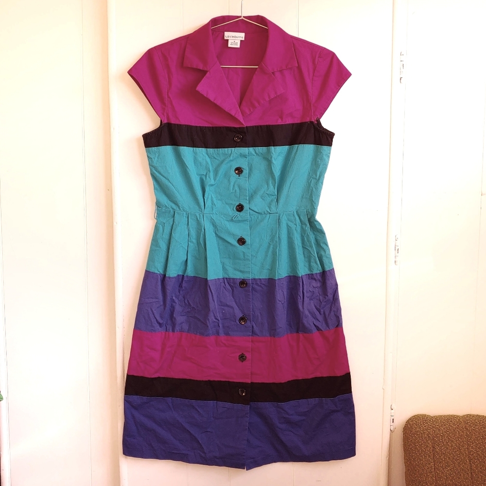 Vintage Liz Claiborne Amazing Colorblock Dress 6